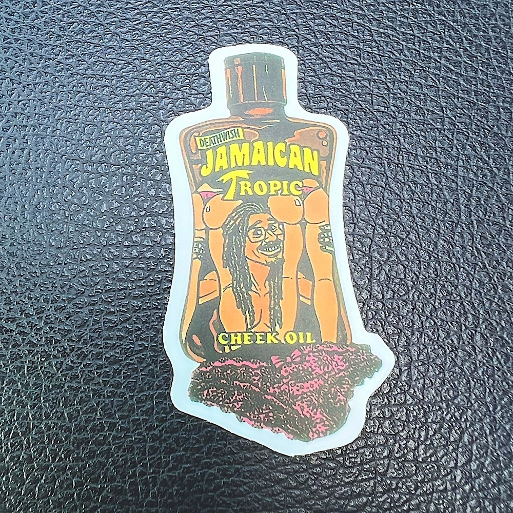 Cheek Oil Gross Crude Rude Blunt Brand Parody 80s 90s Blunt Funny Sticker